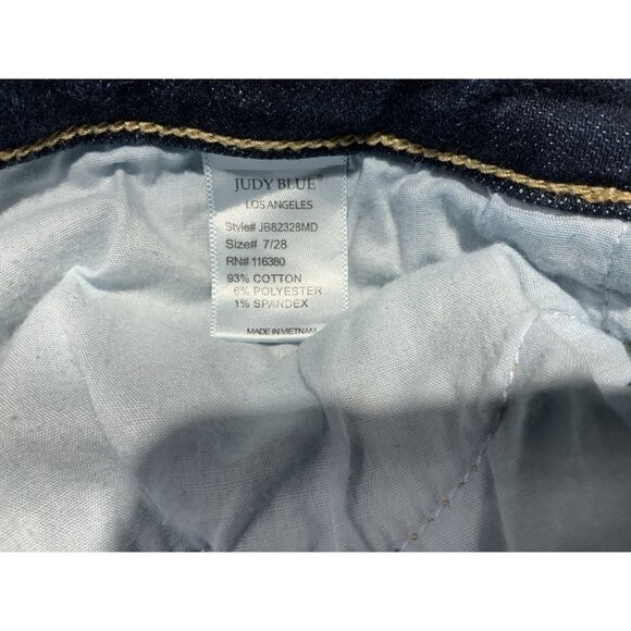 Judy Blue Boyfriend Fit Jeans 7/28 Medium Wash Distressed 5 Pocket - Picture 8 of 10